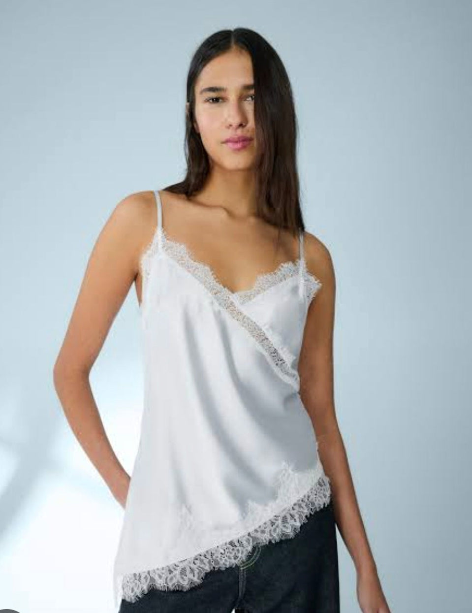 2723 CHAGO İP ASKILI DANTEL BLUZ cm